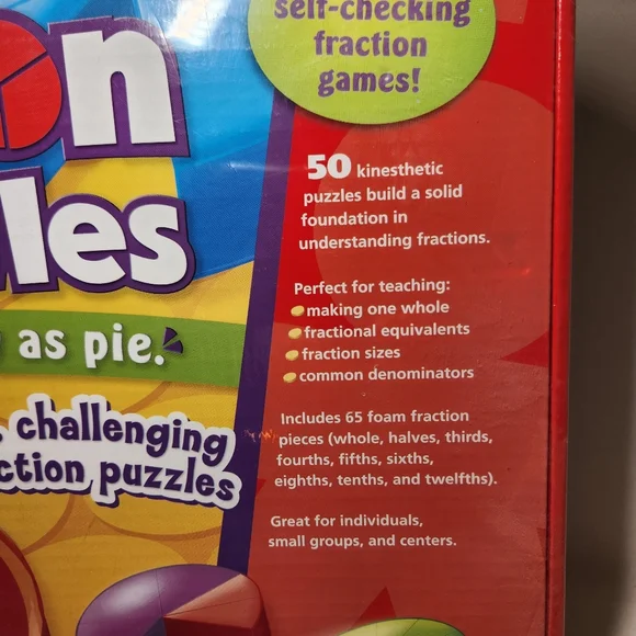 NEW Fraction Pie Puzzles Games Toy SCHOOL Math Education - LEARN FRACTIONS - Picture 2 of 11